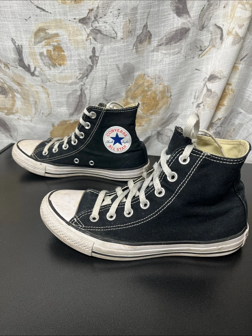 Converse Black and White High Top Sneakers - Picture 5 of 7